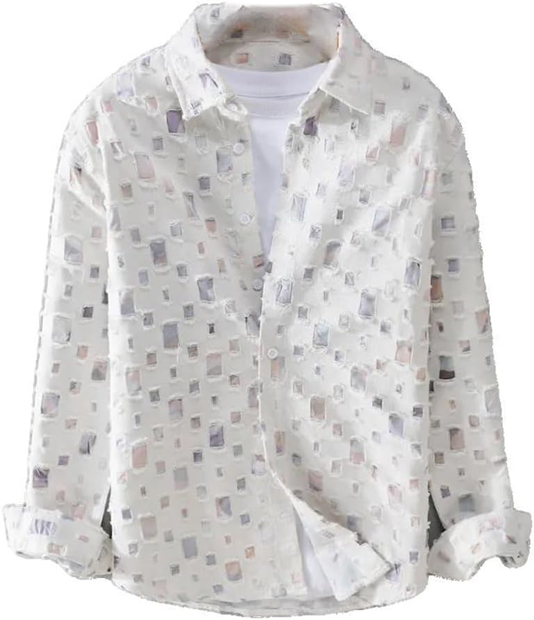 Spring Autumn Fashion Patchwork ' Long Sleeve Casual Youth Lapel Handsome Blouses - Image 2
