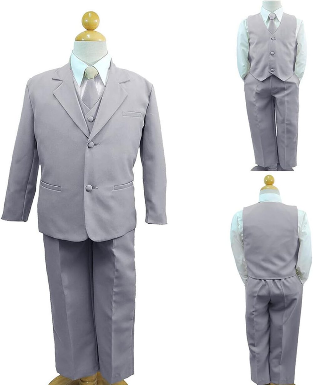 Boys' Three Pieces Suit Two Buttons Formal Prom Leisure Notch Lapel Tuxedo - Image 2