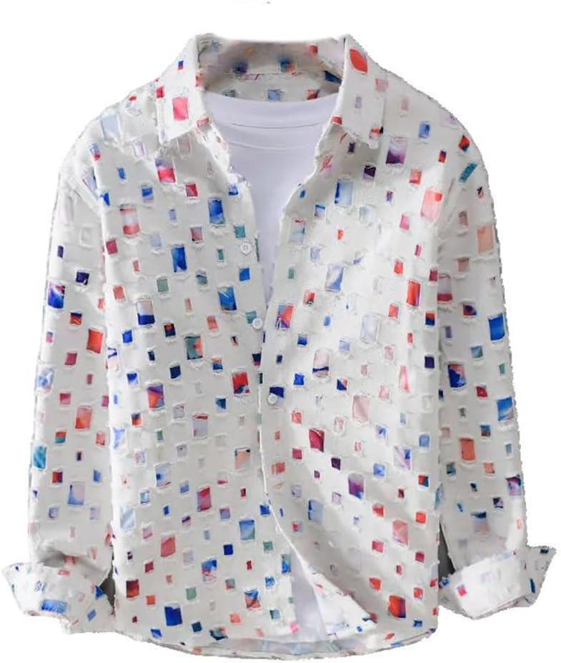 Spring Autumn Fashion Patchwork ' Long Sleeve Casual Youth Lapel Handsome Blouses