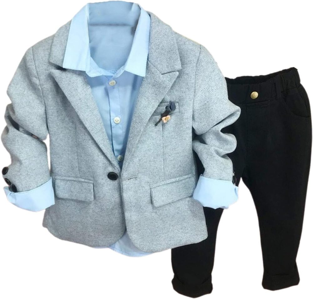 Boys' Two Pieces Suit for Casual Daily Leisure Linen Peak Lapel Jacket Vintage Pants