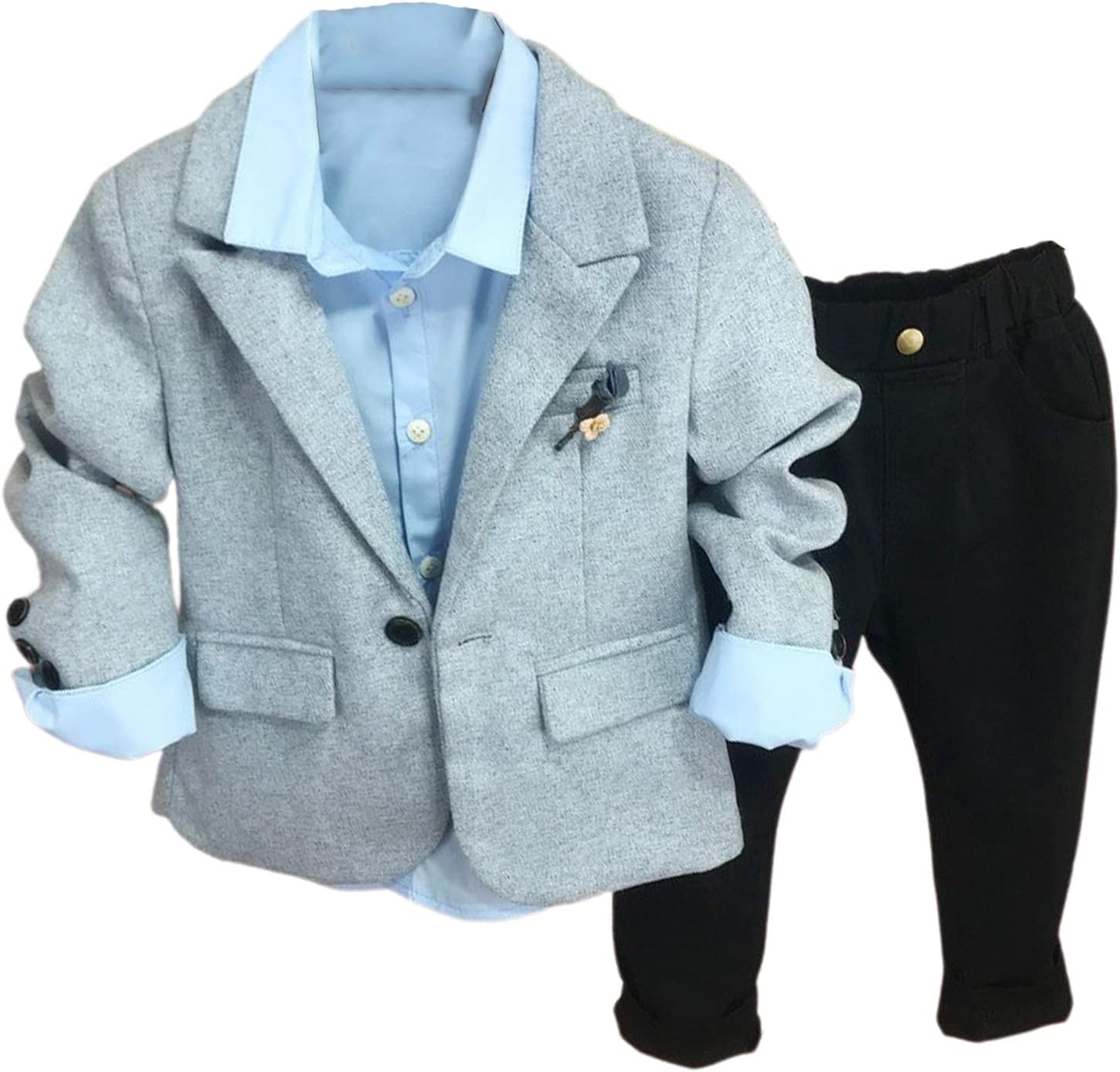 Boys' Two Pieces Suit for Casual Daily Leisure Linen Peak Lapel Jacket Vintage Pants