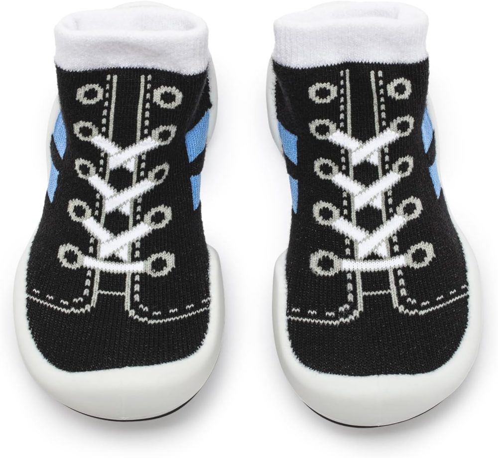 Baby and Toddler Shoes, Pull Up First Walker, Non Slip Bottom, Soft Cotton, Premium Sock Shoes - Walker