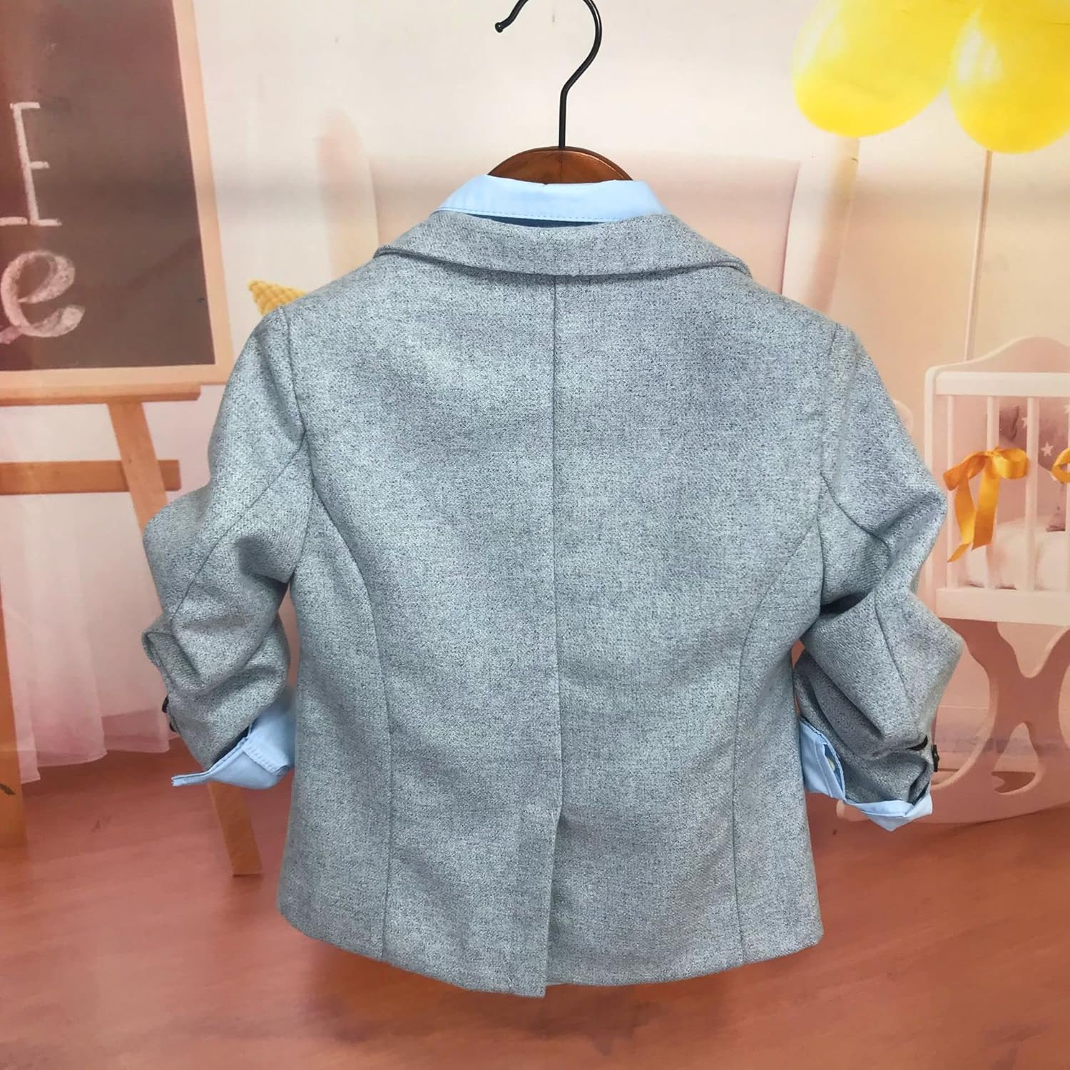 Boys' Two Pieces Suit for Casual Daily Leisure Linen Peak Lapel Jacket Vintage Pants - Image 2