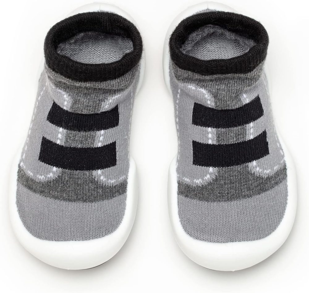 Baby and Toddler Shoes, Pull Up First Walker, Non Slip Bottom, Soft Cotton, Premium Sock Shoes - Walker